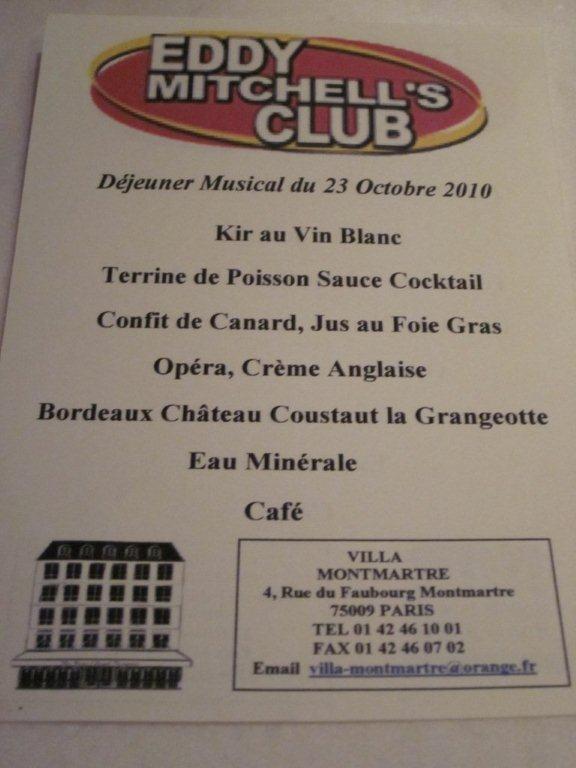 phot Bernard ROCH  Menu du repas EMC 23 oct 2010